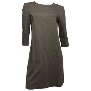 Comptoir Des Cotonniers Women’s M Black Brown Micro Dot Sheath 3/4 Sleeve Dress